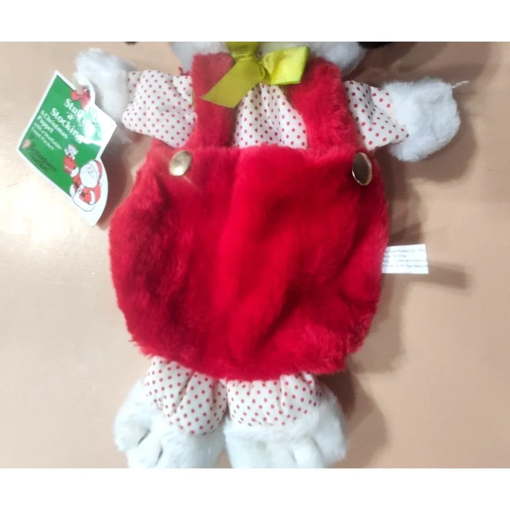 Stuff A Stocking Christmas Puppet‎ Wit Front Pocket White & Red Puppy 15